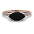 Marqise Black Diamond Engagement Ring - Lola No. 8
