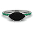 Marqise Black Diamond Engagement Ring - Lola No. 24