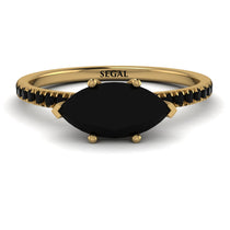Marqise Black Diamond Engagement Ring - Lola No. 37 image 1