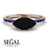 Marqise Black Diamond Engagement Ring - Lola No. 68