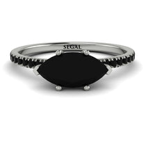Marqise Black Diamond Engagement Ring - Lola No. 39 image 1