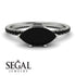 Marqise Black Diamond Engagement Ring - Lola No. 39