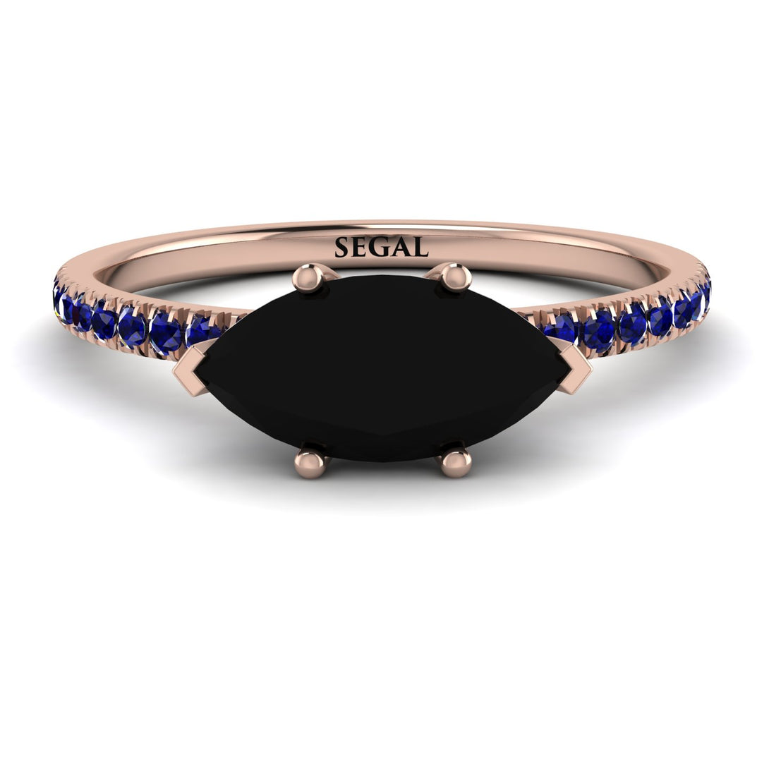 Marqise Black Diamond Engagement Ring - Lola No. 68