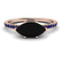 Marqise Black Diamond Engagement Ring - Lola No. 68