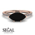 Marqise Black Diamond Engagement Ring - Lola No. 8