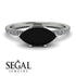 Marqise Black Diamond Engagement Ring - Lola No. 9