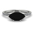 Marqise Black Diamond Engagement Ring - Lola No. 9