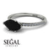 Marqise Black Diamond Engagement Ring - Lola No. 9 image 3