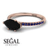 Marqise Black Diamond Engagement Ring - Lola No. 68 image 3