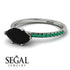 Marqise Black Diamond Engagement Ring - Lola No. 24 image 3