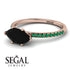 Marqise Black Diamond Engagement Ring - Lola No. 23 image 3