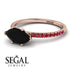 Marqise Black Diamond Engagement Ring - Lola No. 53