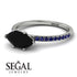 Marqise Black Diamond Engagement Ring - Lola No. 69