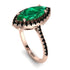 Gorgeous Marquise Cut Emerald Pave Engagement Ring With Hidden Stone - Miriam No. 35
