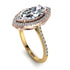 Two Tones Gorgeous Marquise Cut Diamond Pave Engagement Ring With Hidden Stone - Miriam No. 76