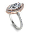 Two Tones Gorgeous Marquise Cut Diamond Pave Engagement Ring With Hidden Stone - Miriam No. 78