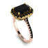 Two Tones Gorgeous Emerald Cut Black Diamond Pave Engagement Ring With Hidden Stone - Veronica No. 79
