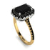 Two Tones Gorgeous Emerald Cut Black Diamond Pave Engagement Ring With Hidden Stone - Veronica No. 80