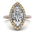 Two Tones Gorgeous Marquise Cut Diamond Pave Engagement Ring With Hidden Stone - Miriam No. 76