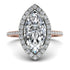 Two Tones Gorgeous Marquise Cut Diamond Pave Engagement Ring With Hidden Stone - Miriam No. 78