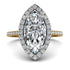 Two Tones Gorgeous Marquise Cut Diamond Pave Engagement Ring With Hidden Stone - Miriam No. 77