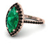Gorgeous Marquise Cut Emerald Pave Engagement Ring With Hidden Stone - Miriam No. 35