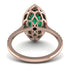 Gorgeous Marquise Cut Emerald Pave Engagement Ring With Hidden Stone - Miriam No. 35