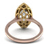 Two Tones Gorgeous Marquise Cut Diamond Pave Engagement Ring With Hidden Stone - Miriam No. 76