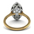 Two Tones Gorgeous Marquise Cut Diamond Pave Engagement Ring With Hidden Stone - Miriam No. 77
