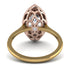 Two Tones Gorgeous Marquise Cut Diamond Pave Engagement Ring With Hidden Stone - Miriam No. 76