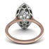 Two Tones Gorgeous Marquise Cut Diamond Pave Engagement Ring With Hidden Stone - Miriam No. 78
