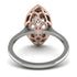 Two Tones Gorgeous Marquise Cut Diamond Pave Engagement Ring With Hidden Stone - Miriam No. 78