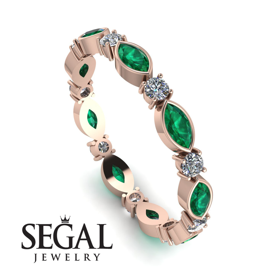 Marquise Emerald Eternity Band - Cecilia No. 5