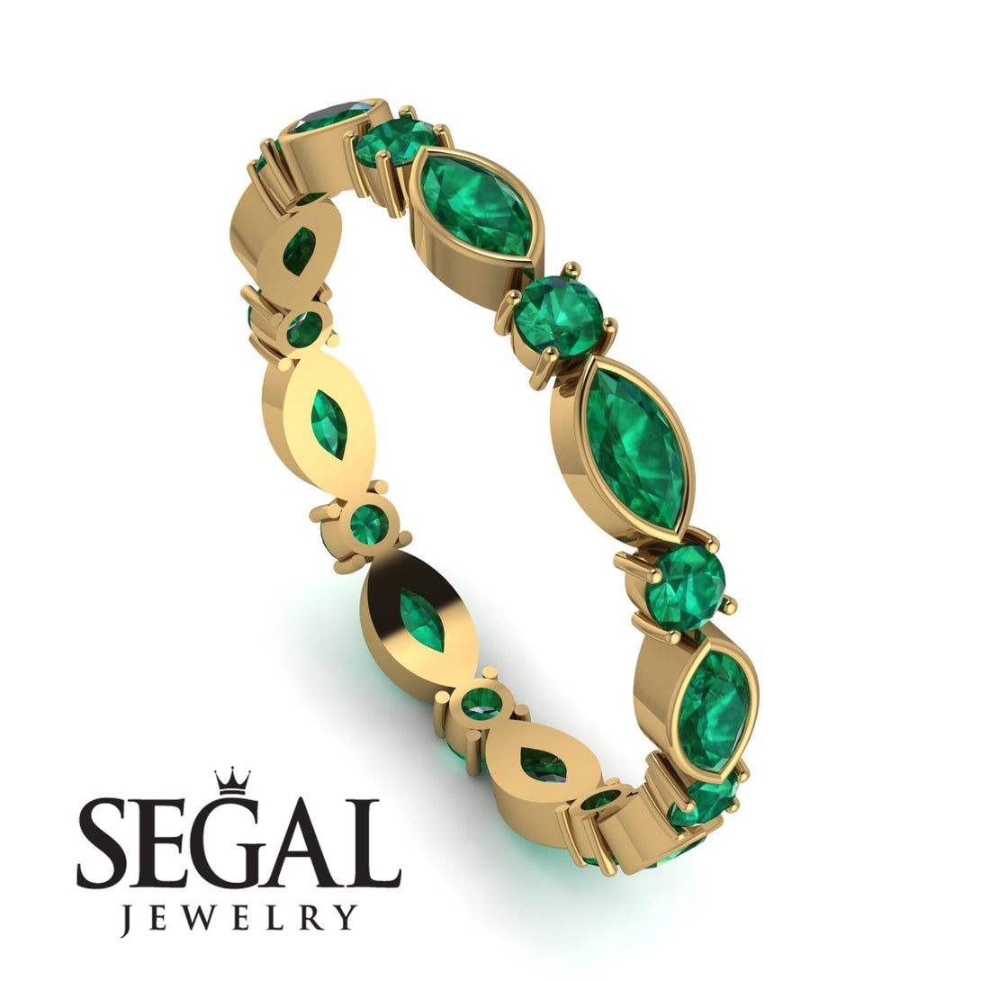 Marquise Emerald Eternity Band - Cecilia No. 19