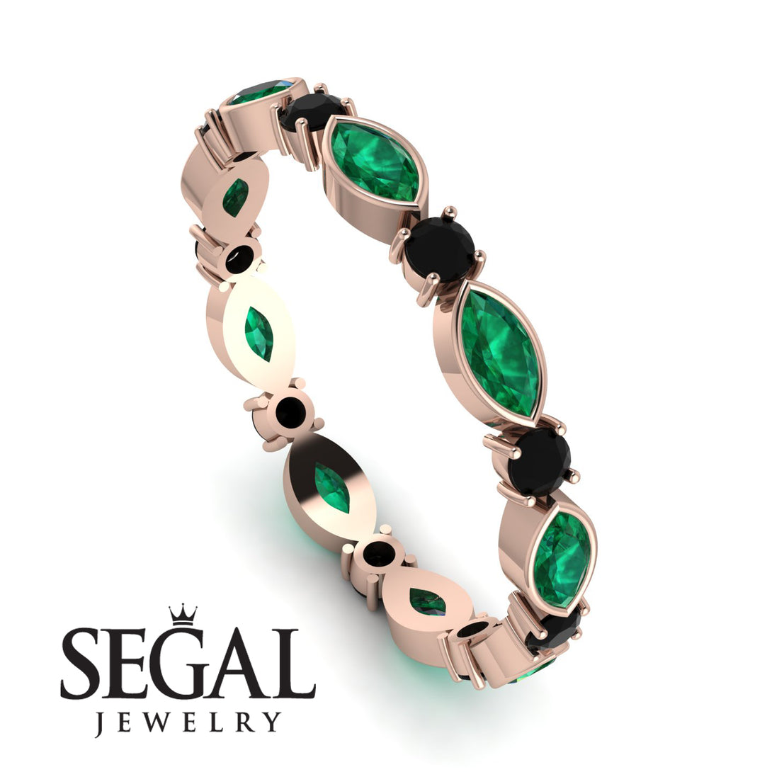 Marquise Emerald Eternity Band - Cecilia No. 35
