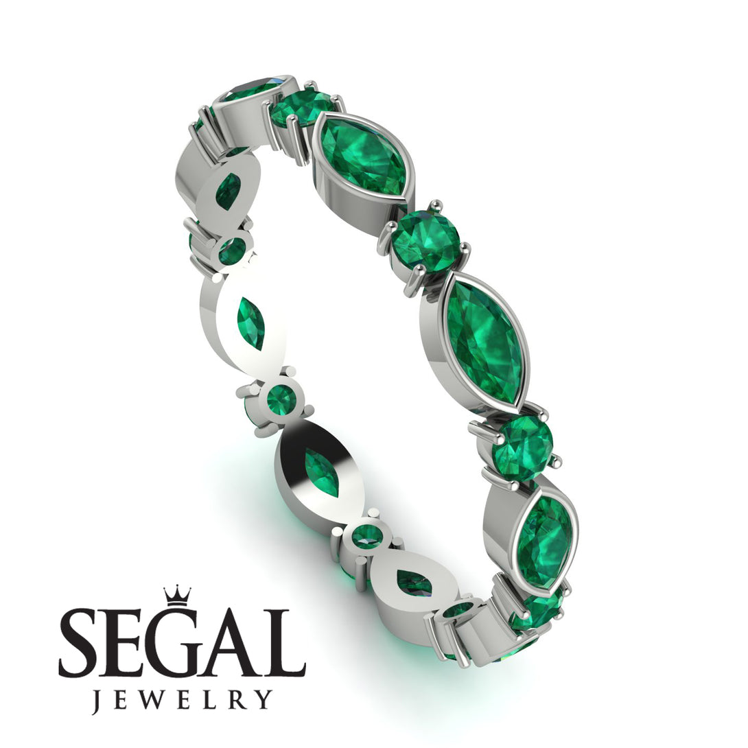 Marquise Emerald Eternity Band - Cecilia No. 21