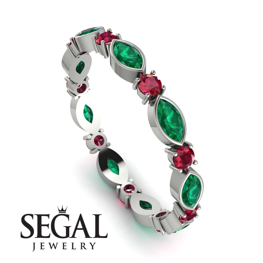 Marquise Emerald Eternity Band - Cecilia No. 51