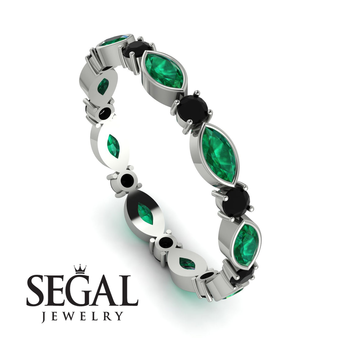 Marquise Emerald Eternity Band - Cecilia No. 36