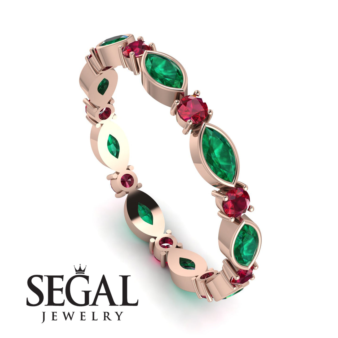 Marquise Emerald Eternity Band - Cecilia No. 50