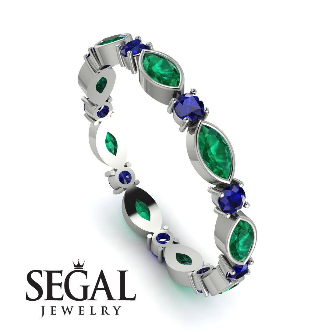 Marquise Emerald Eternity Band - Cecilia No. 66
