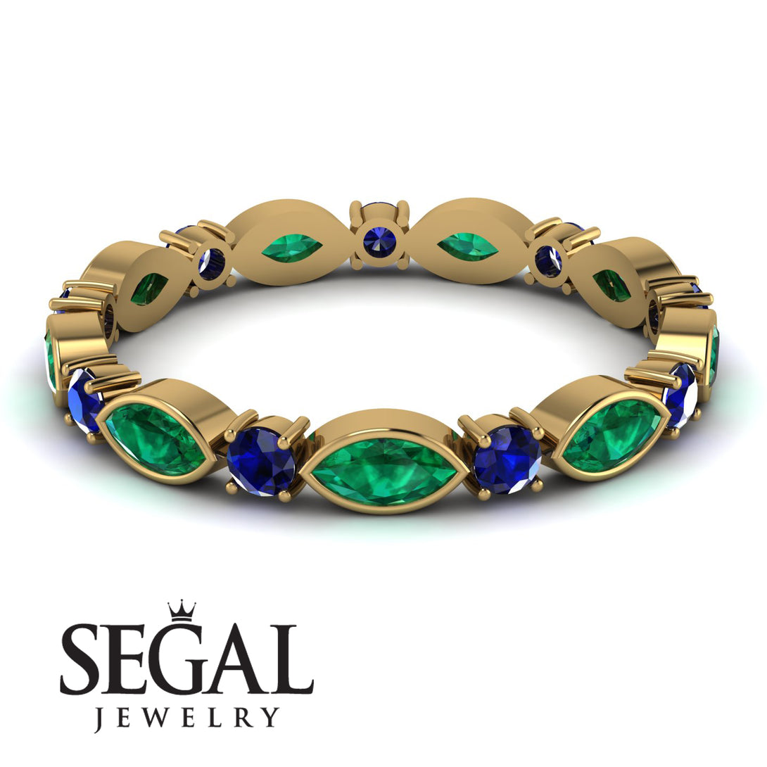 Marquise Emerald Eternity Band - Cecilia No. 64