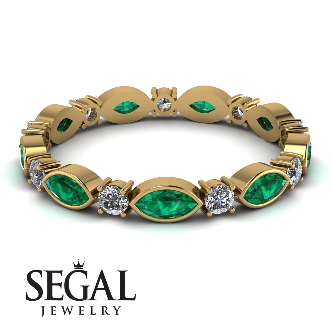 Marquise Emerald Eternity Band - Cecilia No. 4