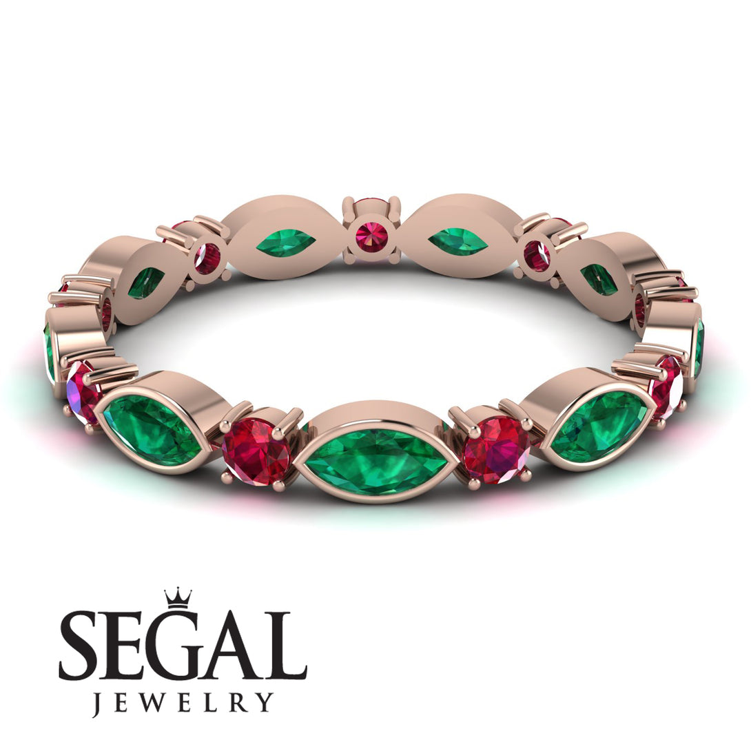 Marquise Emerald Eternity Band - Cecilia No. 50