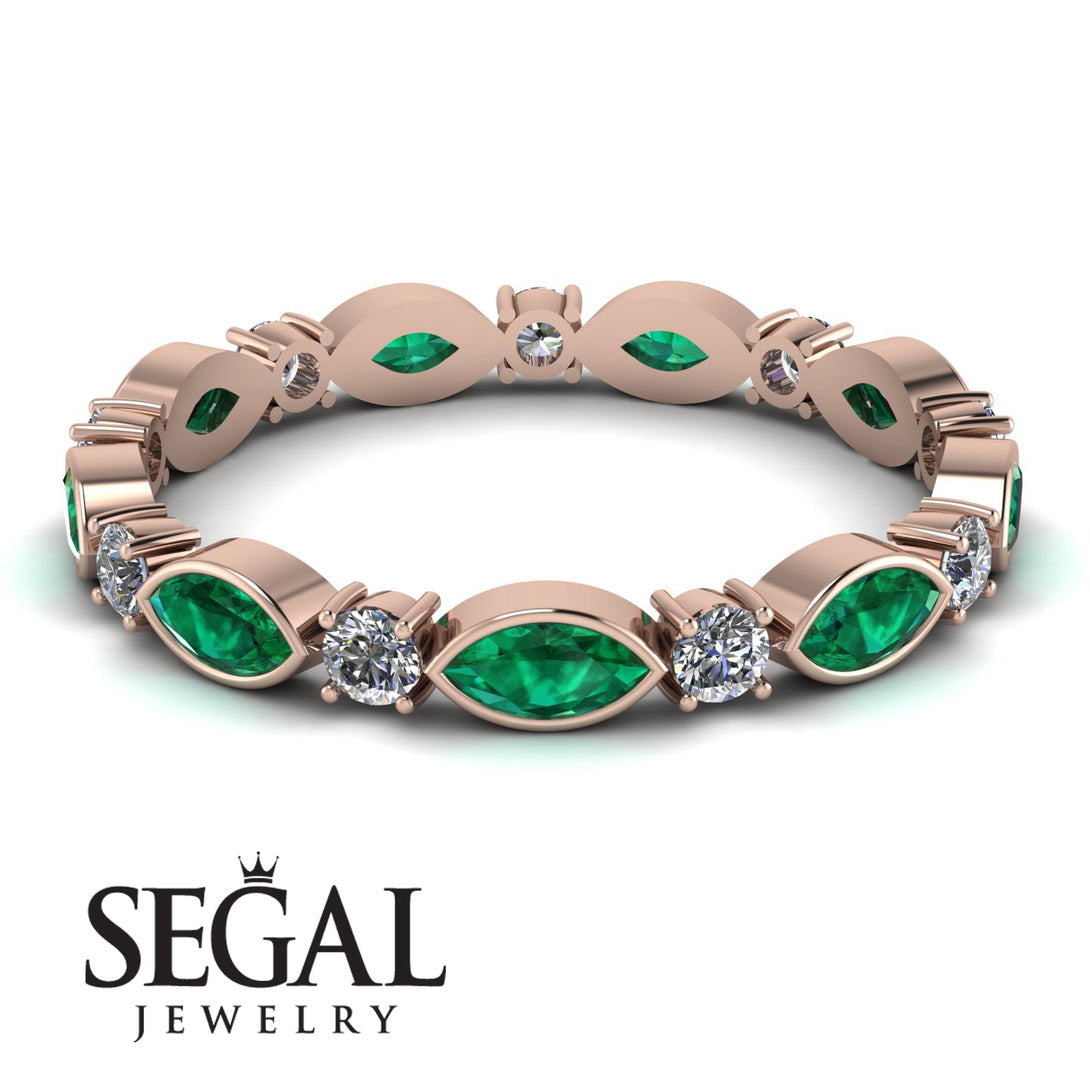 Marquise Emerald Eternity Band - Cecilia No. 5