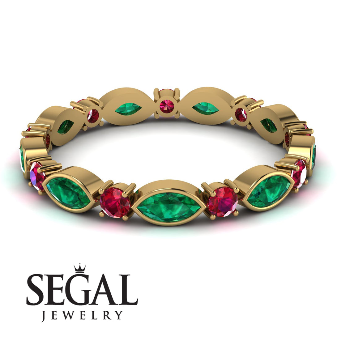 Marquise Emerald Eternity Band - Cecilia No. 49