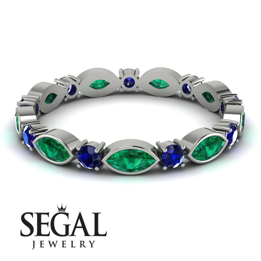 Marquise Emerald Eternity Band - Cecilia No. 66