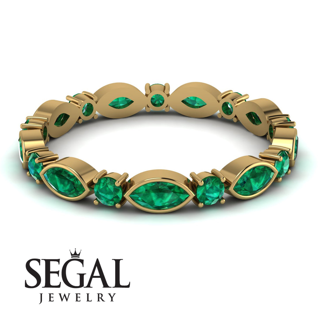 Marquise Emerald Eternity Band - Cecilia No. 19
