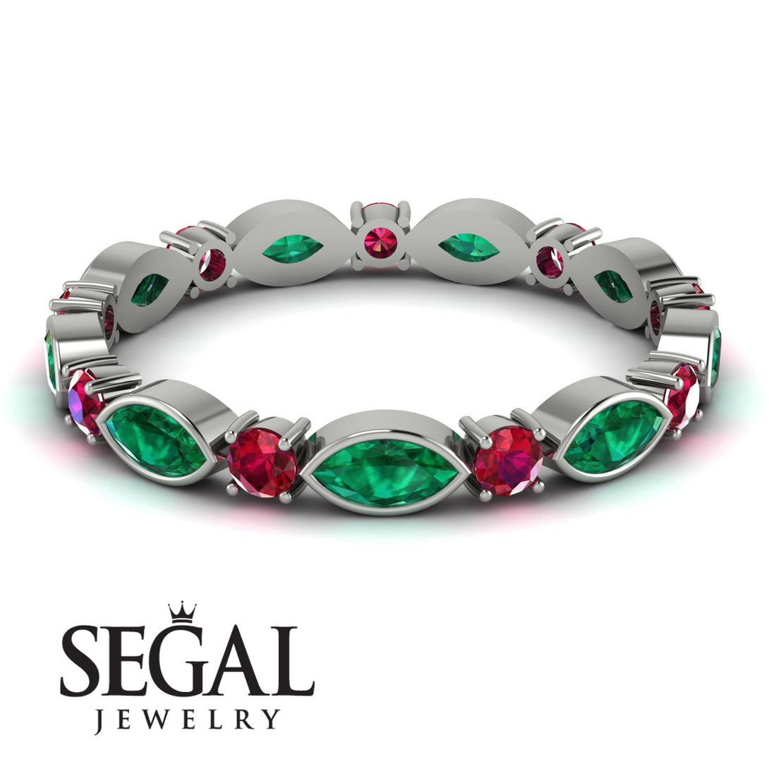 Marquise Emerald Eternity Band - Cecilia No. 51