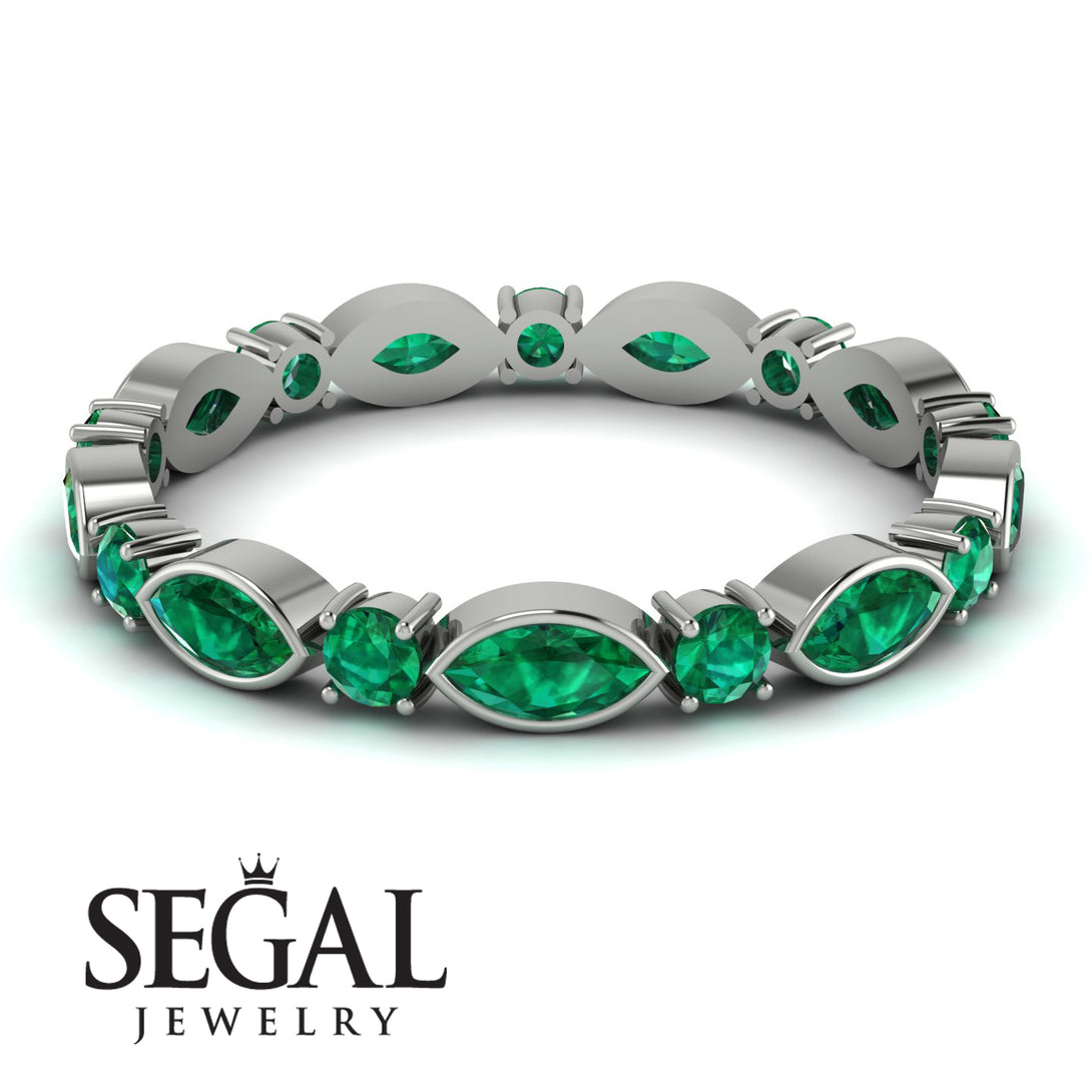 Marquise Emerald Eternity Band - Cecilia No. 21