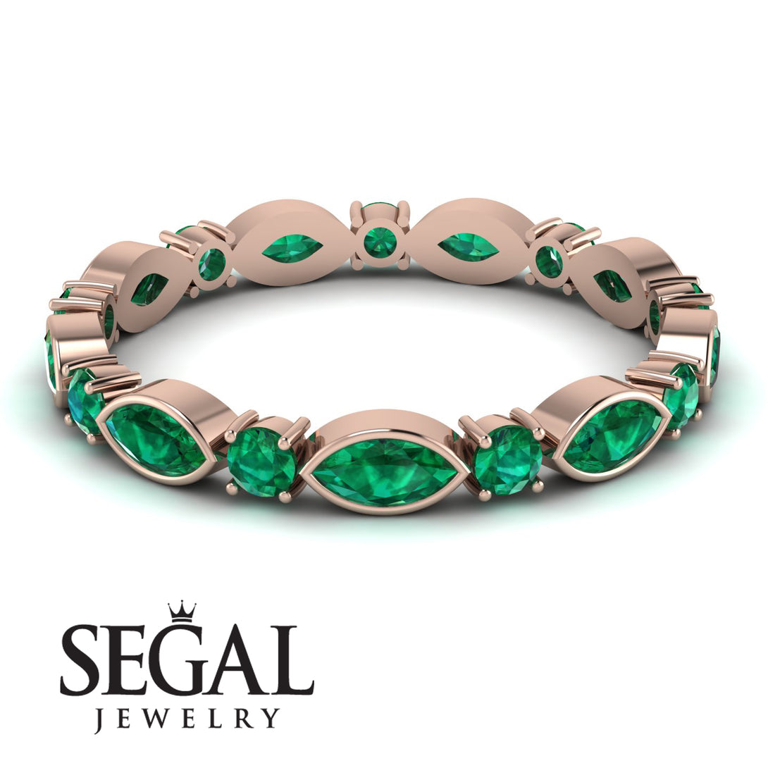 Marquise Emerald Eternity Band - Cecilia No. 20